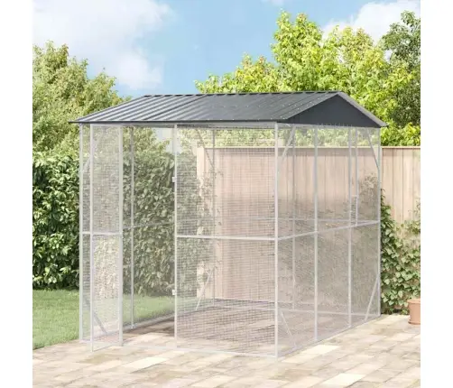 Putnu Būris Antracīts 310X227X247 Cm Tērauds Vidaxl