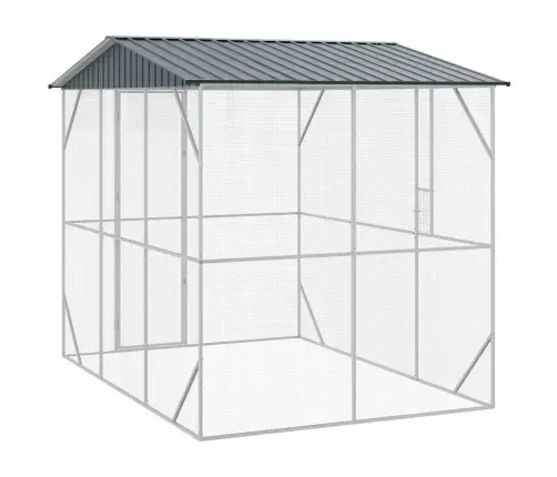 Putnu Būris Antracīts 310X227X247 Cm Tērauds Vidaxl