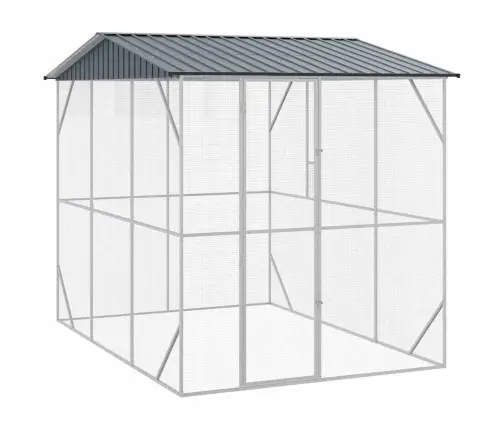 Putnu Būris Antracīts 310X227X247 Cm Tērauds Vidaxl