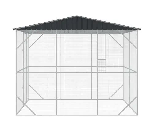 Putnu Būris Antracīts 310X227X247 Cm Tērauds Vidaxl