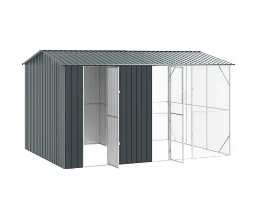 Putnu Būris Ar Paplašinājumu Antracīta Krāsā, 310X442X247 Cm, Tērauds Vidaxl