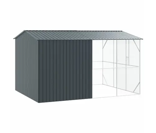 Putnu Būris Ar Paplašinājumu Antracīta Krāsā, 310X442X247 Cm, Tērauds Vidaxl