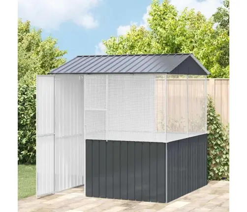 Paukščių Narvas Antracitas 215 X 209 X 230 Cm Cinkuota Plienas