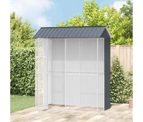 Paukščių Narvas Antracitas 215 X 110 X 247 Cm Cinkuota Plienas