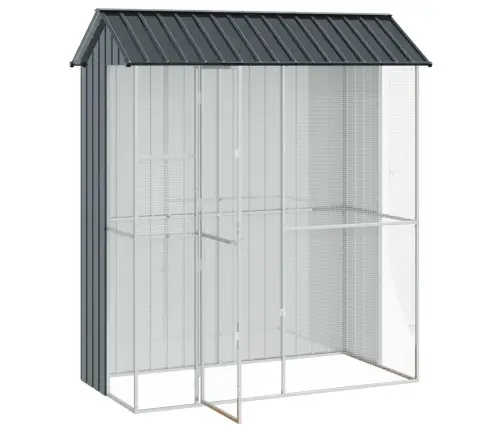 Paukščių Narvas Antracitas 215 X 110 X 247 Cm Cinkuota Plienas