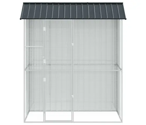 Paukščių Narvas Antracitas 215 X 110 X 247 Cm Cinkuota Plienas