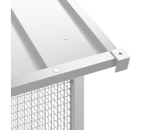 Putnu Būris Pelēks 215X110X247 Cm Tērauds Vidaxl