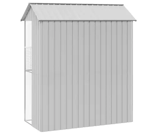 Putnu Būris Pelēks 215X110X247 Cm Tērauds Vidaxl