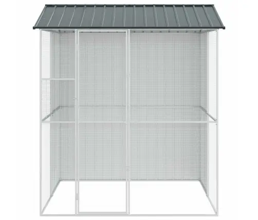 Putnu Voljērs Antracīts 215X210X247 Cm Tērauds Vidaxl