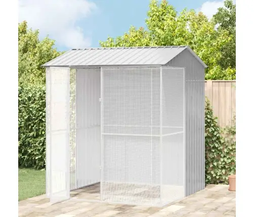 Paukščių Narvas Pilka 215 X 210 X 247 Cm Cinkuota Plienas