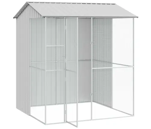 Paukščių Narvas Pilka 215 X 210 X 247 Cm Cinkuota Plienas