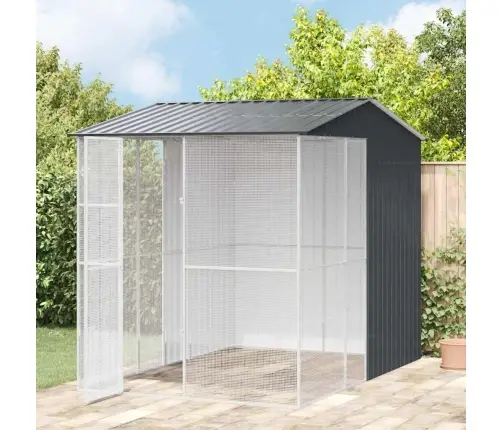 Paukščių Narvas Antracitas 215 X 310 X 247 Cm Cinkuota Plienas