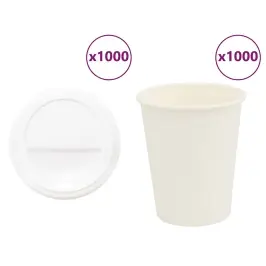 Papīra Kafijas Krūzes Ar Vākiem 1000 Gab 8 Unces 200 Ml Vidaxl