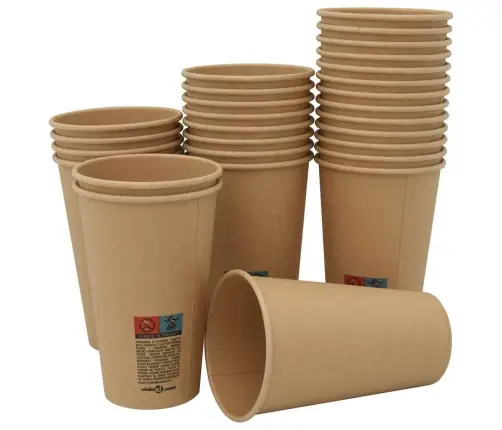 Popieriniai Kavos Puodeliai Su Dangteliais 1000 Vnt 16Oz 400 Ml