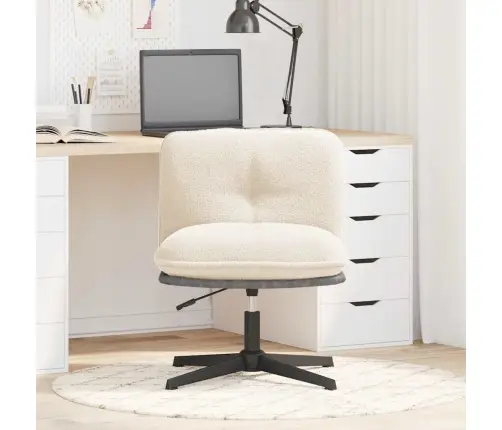 Grozāmā Biroja Krēsla Krēmkrāsas Cirtains Vilnai Līdzīgs Audums Vidaxl