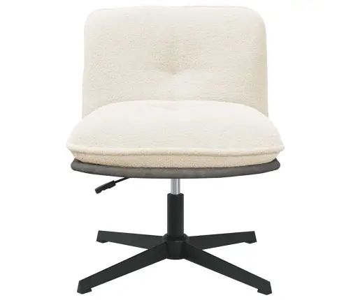 Grozāmā Biroja Krēsla Krēmkrāsas Cirtains Vilnai Līdzīgs Audums Vidaxl