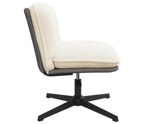 Grozāmā Biroja Krēsla Krēmkrāsas Cirtains Vilnai Līdzīgs Audums Vidaxl