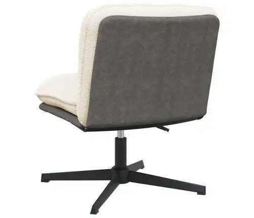 Grozāmā Biroja Krēsla Krēmkrāsas Cirtains Vilnai Līdzīgs Audums Vidaxl