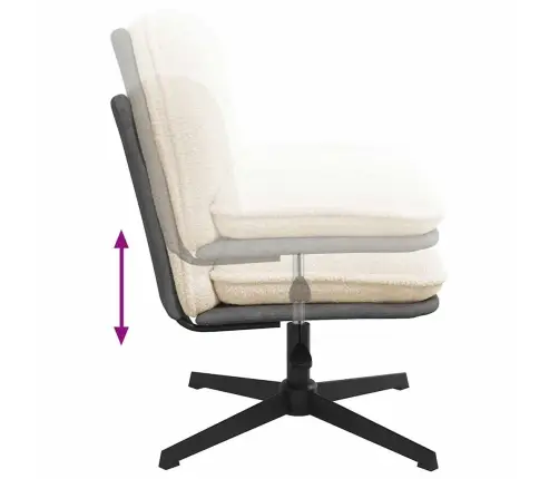 Grozāmā Biroja Krēsla Krēmkrāsas Cirtains Vilnai Līdzīgs Audums Vidaxl