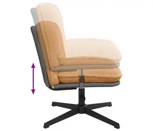 Pasukamas Biuro Kėdės Smėlio Spalvos Garbanotas Vilnos Audinys