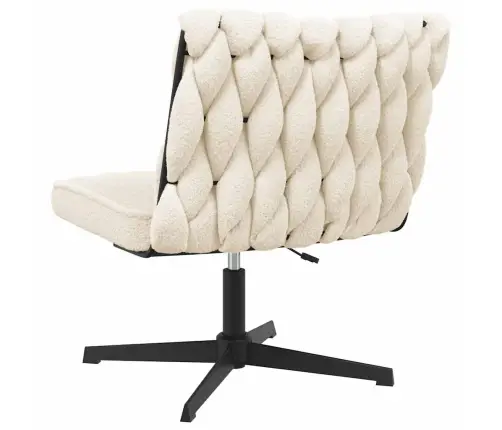 Pasukamas Biuro Kėdės Kreminis Garbanotas Vilnos Audinys