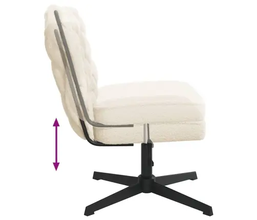 Pasukamas Biuro Kėdės Kreminis Garbanotas Vilnos Audinys