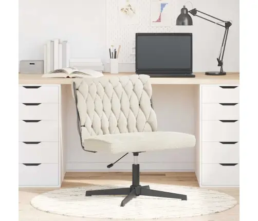 Pasukamas Biuro Kėdės Kreminis Garbanotas Vilnos Audinys