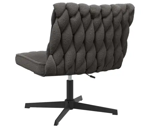 Pasukamas Biuro Kėdės Tamsiai Pilka Garbanotas Vilnos Audinys