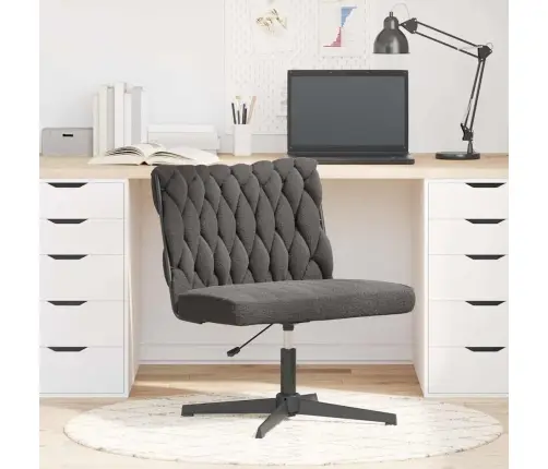 Pasukamas Biuro Kėdės Tamsiai Pilka Garbanotas Vilnos Audinys