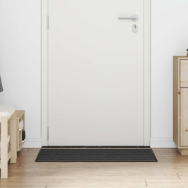 Durvju Paklājs Melns Un Pelēks 60 X 90 Cm Polipropilēns Un Pvc Vidaxl