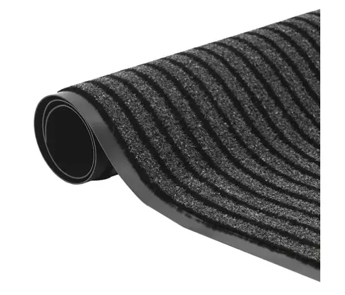 Durvju Paklājs Melns Un Pelēks 60 X 150 Cm Polipropilēns, Pvc Vidaxl