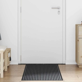 Durvju Paklājs Melns Un Pelēks 60 X 150 Cm Polipropilēns Un Pvc Vidaxl