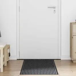 Durvju Paklājs Melns Un Pelēks 60 X 150 Cm Polipropilēns Un Pvc Vidaxl