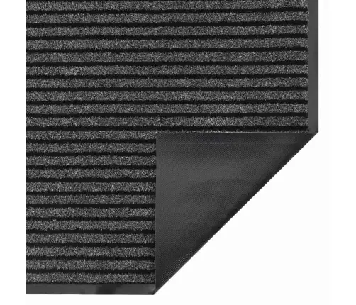 Durvju Paklājs Melns Un Pelēks 60 X 180 Cm Polipropilēns, Pvc Vidaxl