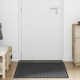Durvju Paklājs Melns Un Pelēks 80 X 120 Cm Polipropilēns Un Pvc Vidaxl