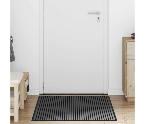 Uksematt Triip Must Ja Hall 90X150 Cm