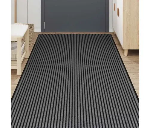 Durų Kilimėlis, Juodos Ir Pilkos Spalvos, 115X300cm Dryžuotas