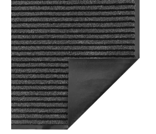Durų Kilimėlis, Juodos Ir Pilkos Spalvos, 115X300cm Dryžuotas