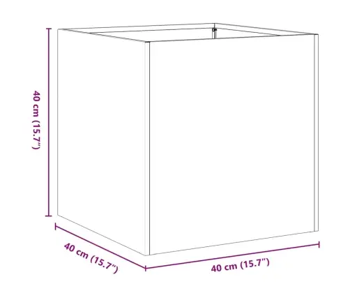 Puķu Kaste, Pelēka, 40X40X40 Cm, Auksti Velmēts Tērauds Vidaxl