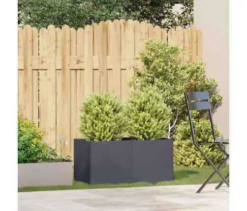 Puķu Kaste, Pelēka, 80X40X40 Cm, Auksti Velmēts Tērauds Vidaxl