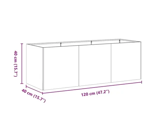 Puķu Kaste, Melna, 120X40X40 Cm, Auksti Velmēts Tērauds Vidaxl