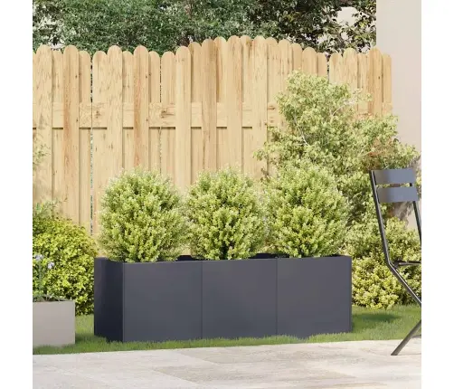 Puķu Kaste, Pelēka, 120X40X40 Cm, Auksti Velmēts Tērauds Vidaxl