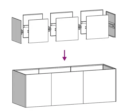 Puķu Kaste, 120X40X40 Cm, Cinkots Tērauds Vidaxl