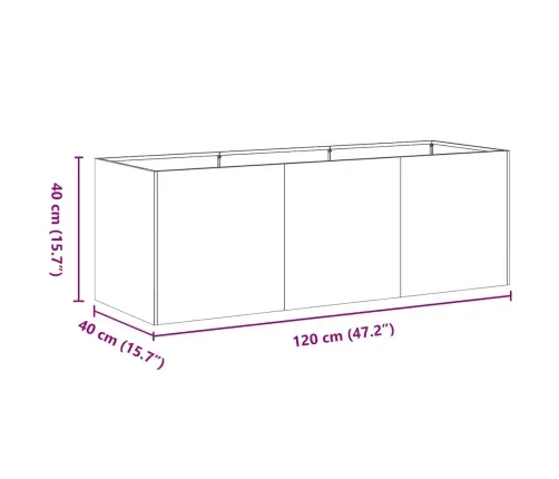 Puķu Kaste, 120X40X40 Cm, Cinkots Tērauds Vidaxl