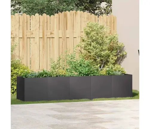 Puķu Kaste, Melna, 200X40X40 Cm, Auksti Velmēts Tērauds Vidaxl