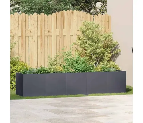 Puķu Kaste, Pelēka, 200X40X40 Cm, Auksti Velmēts Tērauds Vidaxl