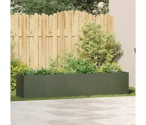 Taimekast, Oliiviroheline, 200X40X40 cm Külmvalts Teras