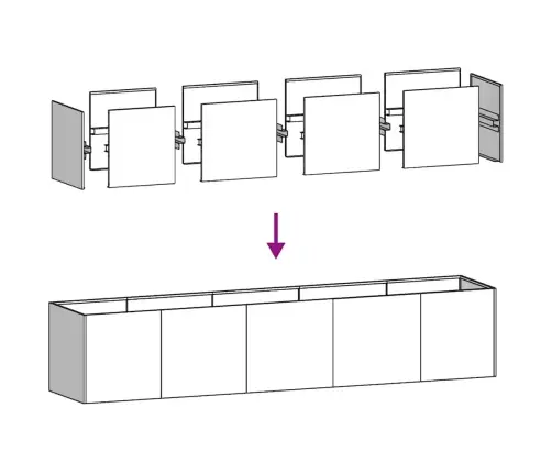 Taimekast, Oliiviroheline, 200X40X40 cm Külmvalts Teras