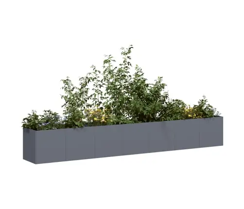 Puķu Kaste, Pelēka, 280X40X40 Cm, Auksti Velmēts Tērauds Vidaxl