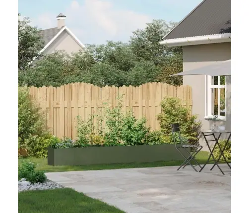 Puķu Kaste, Olīvzaļa, 280X40X40 Cm, Auksti Velmēts Tērauds Vidaxl